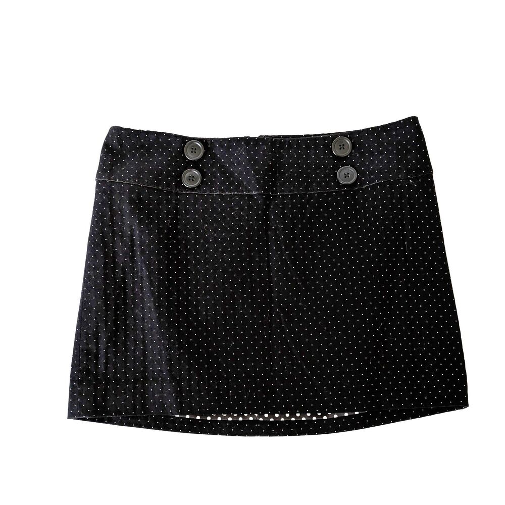 Express Design Studio Polka Dot Mini Skirt Black A-Line Size 4 NWT Retro Mod